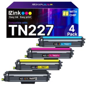 E-Z Ink TN227 Compatible Toner Cartridge Replacement for TN-227BK/C/M/Y High Yield Brother TN227 TN227BK TN223 to use with HL-L3270CDW HL-L3230CDW HL-L3210CW HL-L3290CDW...