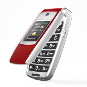 Easyfone T300 4G Unlocked Big Button Flip Mobile Phone for Seniors, Easy-to-Use Clear Sound Flip Cell Phone with SOS Button, Photo Speed Dial, 1500mAh Battery and Convenient...
