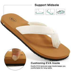 Ecetana Flip Flops for Women Comfort Lightweight Summer Beach Sandals Slip On Indoor Outdoor