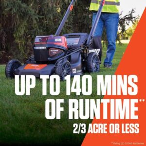 ECHO 56V 21 in. Cordless Battery 3-in-1 Walk Behind Self-Propelled Lawn Mower w/ (2) 5Ah Batteries and Rapid Charger DLM-2100SPR2-2