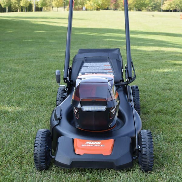 ECHO 56V 21 in. Cordless Battery 3-in-1 Walk Behind Self-Propelled Lawn Mower w/ (2) 5Ah Batteries and Rapid Charger DLM-2100SPR2-2