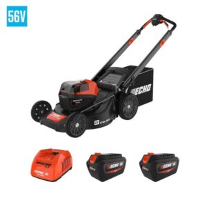 ECHO 56V 21 in. Cordless Battery 3-in-1 Walk Behind Self-Propelled Lawn Mower w/ (2) 5Ah Batteries and Rapid Charger DLM-2100SPR2-2