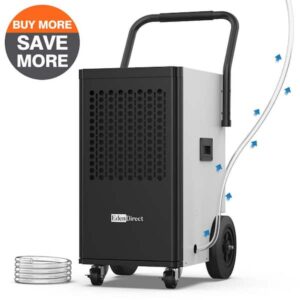 Edendirect 174 pt. 6,000 sq. ft. Buckless Industrial Dehumidifier in White with Drain Hose and Pump for Basement, ETL Ceritified ZCIOJEBW0409D