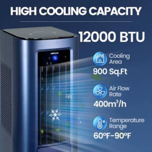 Edendirect 9,000 (DOE) BTU Portable Air Conditioner Cools 900 sq.ft. with Heat, Dehumidifier, AC unit with Remote KTJEACB0305