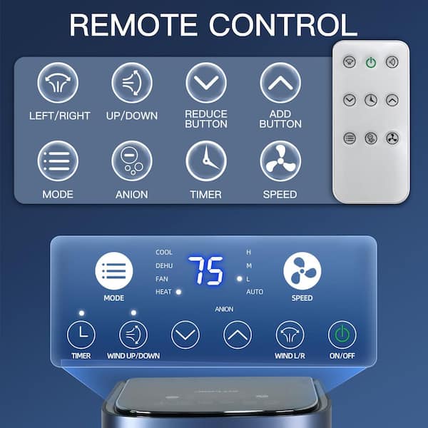 Edendirect 9,000 (DOE) BTU Portable Air Conditioner Cools 900 sq.ft. with Heat, Dehumidifier, AC unit with Remote KTJEACB0305