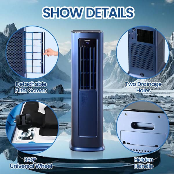 Edendirect 9,000 (DOE) BTU Portable Air Conditioner Cools 900 sq.ft. with Heat, Dehumidifier, AC unit with Remote KTJEACB0305