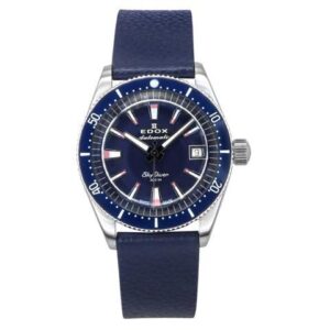 Edox Skydiver Limited Special Blue Dial Automatic 300M Mens Watch & Extra Strap