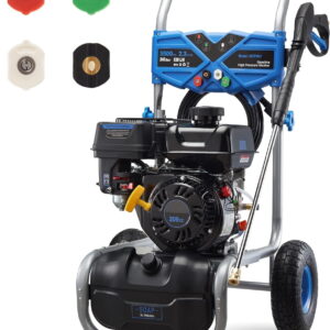 Efurden 3500PSI Gas Pressure Washer, 2.3GPM Gas Powered High Pressure Clean Machine with 209CC Engine, 4 Adjustable Nozzles for Cleaning Walls, Terraces, Vehicles, Gardens (Blue)