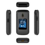 Elderly Mobile Phone with Dedicated Charging Stand, Unlocked Flip Cell Phone, Big Button Flip Cell Phone - Dual Screen Display/2250Mah Battery, Supports Sos Button,Black