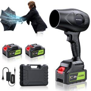 Electric-Cordless-Leaf-Blower - 500000RPM Handheld Leaf Blower - 2 X 4.0Ah Batteries and Charger Included, Lightweight Leaf Blowers for Patio Cleaning Dark