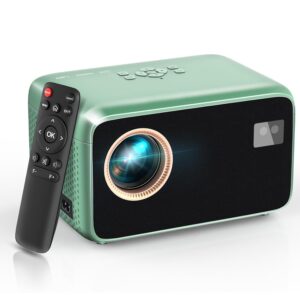 【Electric Focus with Remote】 Projector 4K with WiFi 6 and Two-Way Bluetooth, Mini Portable Projecteur, Native 1080P Outdoor Movie Projector for Phone/TV Stick/Video...