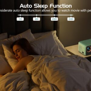 【Electric Focus with Remote】 Projector 4K with WiFi 6 and Two-Way Bluetooth, Mini Portable Projecteur, Native 1080P Outdoor Movie Projector for Phone/TV Stick/Video...