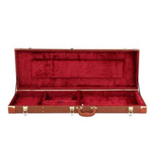 Electric Guitar Square PU Hard Case Fits ST TL Burning fire 170 Style Electric Guitar, Brown