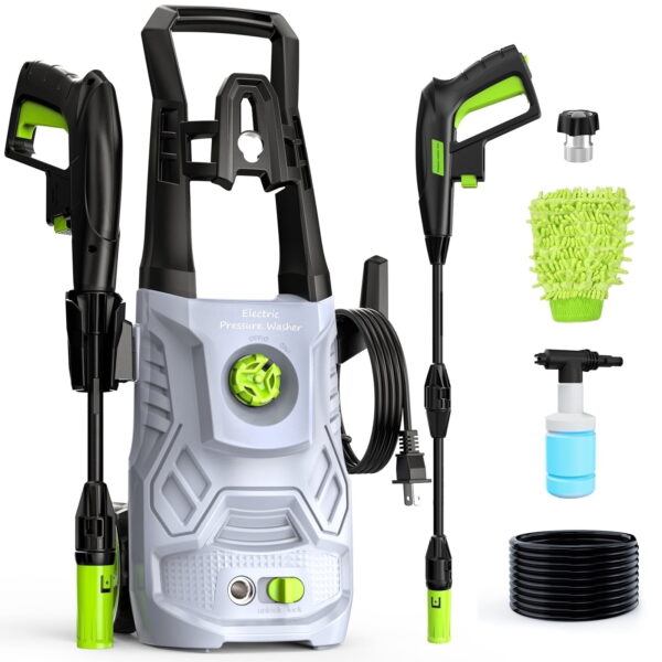 Electric Pressure Washer,4200PSI Max 2.6 GPM Power Washer with 23 ft Hose,Adjustable Nozzle 0-120°,Foam Cannon, Car Washing Gloves,Portable for Clean Vehicles,... Electric Pressure Washer,4200PSI Max 2.6 GPM Power Washer with 23 ft Hose,Adjustable Nozzle 0-120°,Foam Cannon, Car Washing Gloves,Portable for Clean Vehicles,...