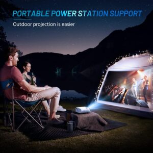 ELEPHAS Mini Projector with Projector Stand - Movie Projector with 8000L and Full HD 1080P, 50% Zoom, Home Theater Projector Compatible with TV Stick, Video Games, HDMI, USB,...