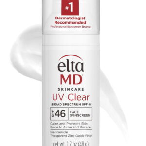 EltaMD UV Clear Face Sunscreen SPF 46, Oil Free Sunscreen for Face with Zinc Oxide, Dermatologist Recommended Lotion,1.7 oz Pump