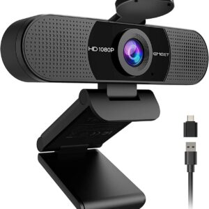 EMEET 1080P Webcam with Microphone, C960 Web Cam, 2 Mics, 90° FOV, USB Type-A & A-to-C Adapter, Plug&Play Computer Camera for Online Calling, Zoom/Teams/Facetime, Switch 2...