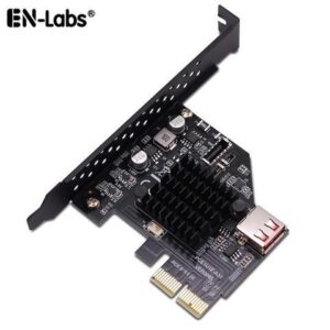 EN-Labs USB C Motherboard Header PCIe Card, USB 3.2 20Pin Internal Connector PCI Express Card for Front Panel, USB 10Gbps Type-E A-Key & USB 2.0