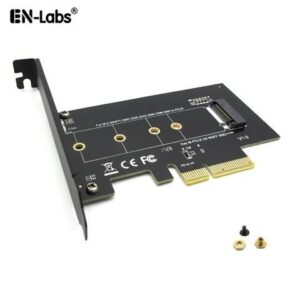 EnLabs M.2 NGFF SSD M Key NVME PCIe Card Adapter - PCIe X4 to PCIe/NVME Based M.2 Add On Card w/ Full-profile Bracket - Supports M.2 PCIe 2230, 2242,