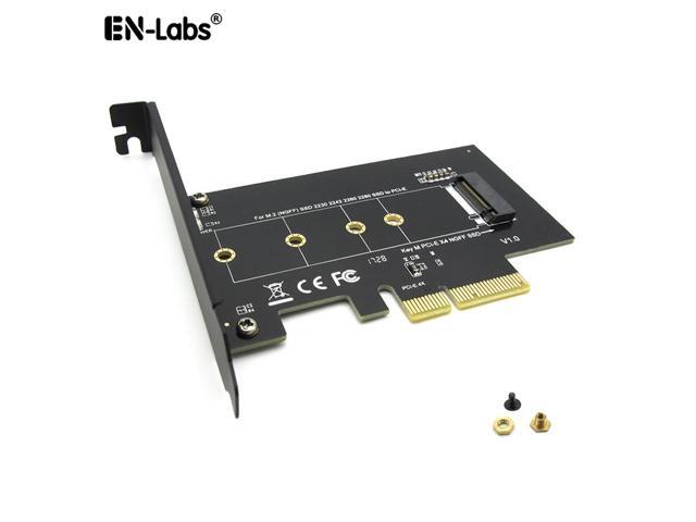 EnLabs M.2 NGFF SSD M Key NVME PCIe Card Adapter - PCIe X4 to PCIe/NVME Based M.2 Add On Card w/ Full-profile Bracket - Supports M.2 PCIe 2230, 2242,
