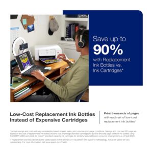 Epson EcoTank ET-2800 Wireless Color All-in-One Cartridge-Free Supertank Printer with Scan and Copy – The Ideal Basic Home Printer - Black