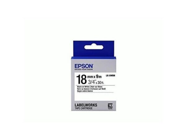 Epson LabelWorks Standard LK Tape Cartridge ~3/4" Black on White Epson LabelWorks Standard LK Tape Cartridge ~3/4" Black on White