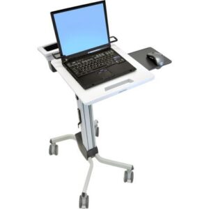 Ergotron 24-205-214, Neo-Flex 24-205-214 Laptop Cart, NO Basket Included - 15 lb Capacity - 4 Casters - Aluminum, Plastic, Steel - 28.8" Width x 47.8"