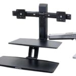 Ergotron 24-392-026 WorkFit-A with Suspended Keyboard, Sit-Stand Workstation, Dual monitors