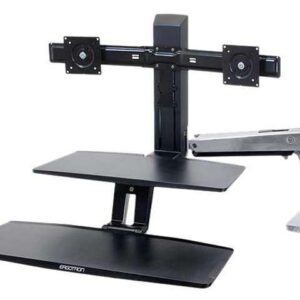 Ergotron 24-392-026 WorkFit-A with Suspended Keyboard, Sit-Stand Workstation, Dual monitors