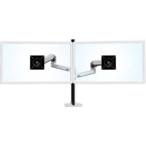 Ergotron 45-549-026 Lx Dual Stacking Arm Tall Pole - Desk Mount For 2 Lcd Displays - Aluminum, Steel - Polished Aluminum With Black Accents - Screen