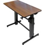 Ergotron WorkFit D Sit-Stand Workstation 47 5/8 x 23 1/2 x 50 5/8 Walnut/Black