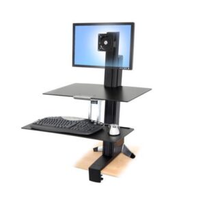Ergotron WorkFit-S Sit-Stand Workstation w/Worksurface LCD HD Monitor Aluminum