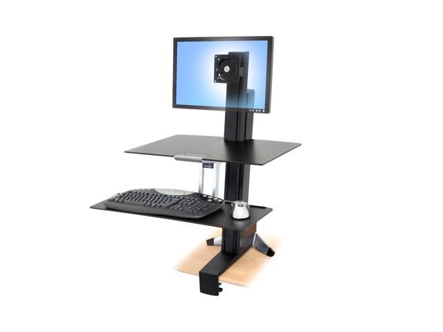 Ergotron WorkFit-S Sit-Stand Workstation w/Worksurface LCD HD Monitor Aluminum