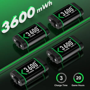 ESYWEN Charger for Xbox Rechargeable Battery Pack, 4 X 3600mWh Xbox One Controller Battery Packs for Xbox Series X/S/Xbox One/S/X/Elite,Xbox Accessories