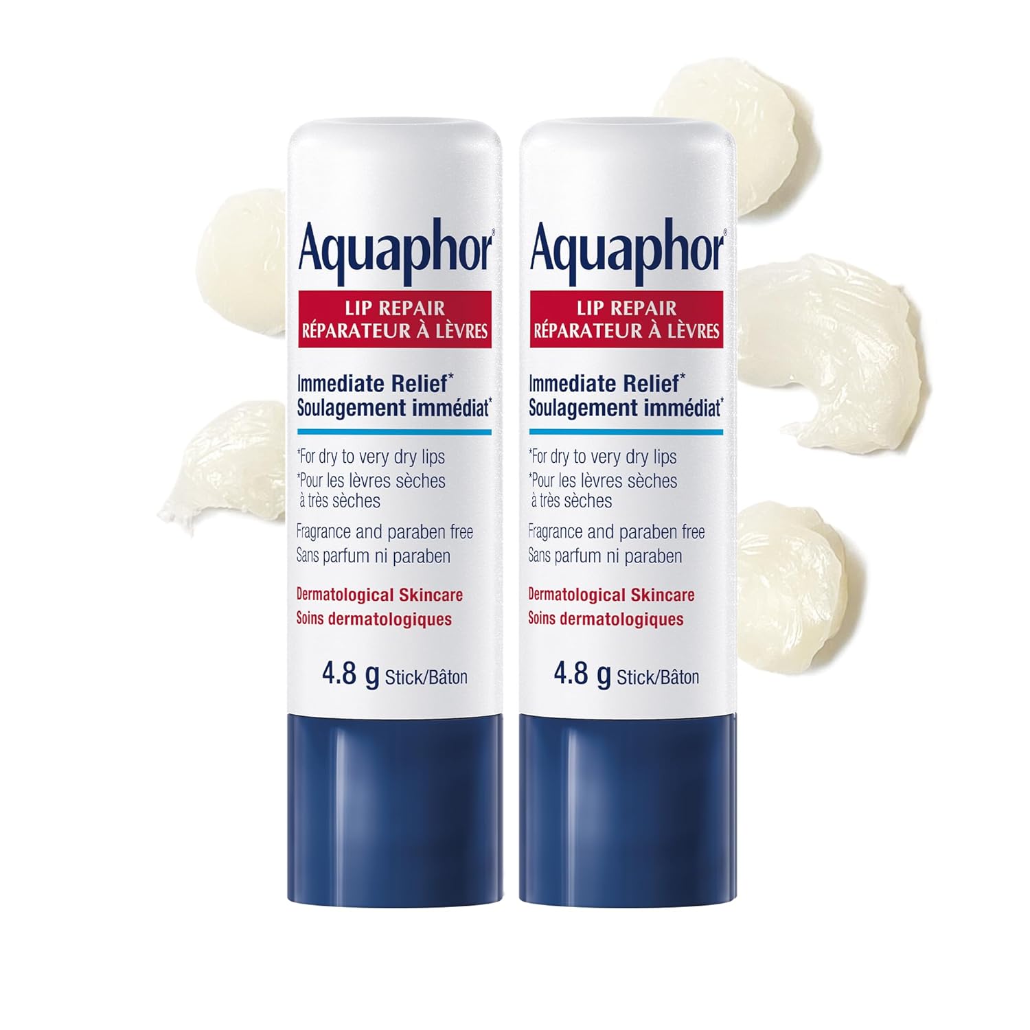 EUCERIN AQUAPHOR Lip Repair Stick DUO PACK for Dry, Chapped and Cracked Lips, 2x4.8g
