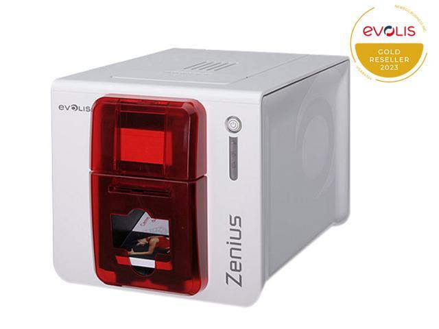 Evolis ZN1H0000RS Zenius Expert Card Printer - Single-sided - White/Red