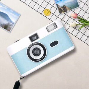 Exclusive Offers, Half Frame Film Camera 35MM Retro Film Camera Reusable HD Gift Camera Focus- Built-in Flash Easy To Use. Film AAA Battery Are Not Included | Abs, Blue, MIANHT