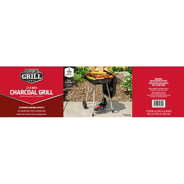 Expert Grill 17.5" Charcoal Grill, with Wheels