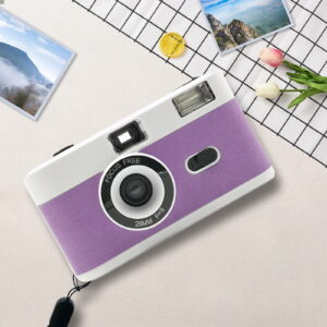 Extra Savings, Half Frame 35MM Film Camera, Reusable HD Gift Camera with Built-In Flash, Easy-to-Use Film Camera, AAA Battery Required (Not Included) | ABS, Purple, Akmoler