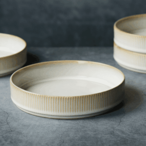 Famiware Star 8.25'' Pasta Bowls, Large Dinner Bowls Set of 4, Cappuccino White