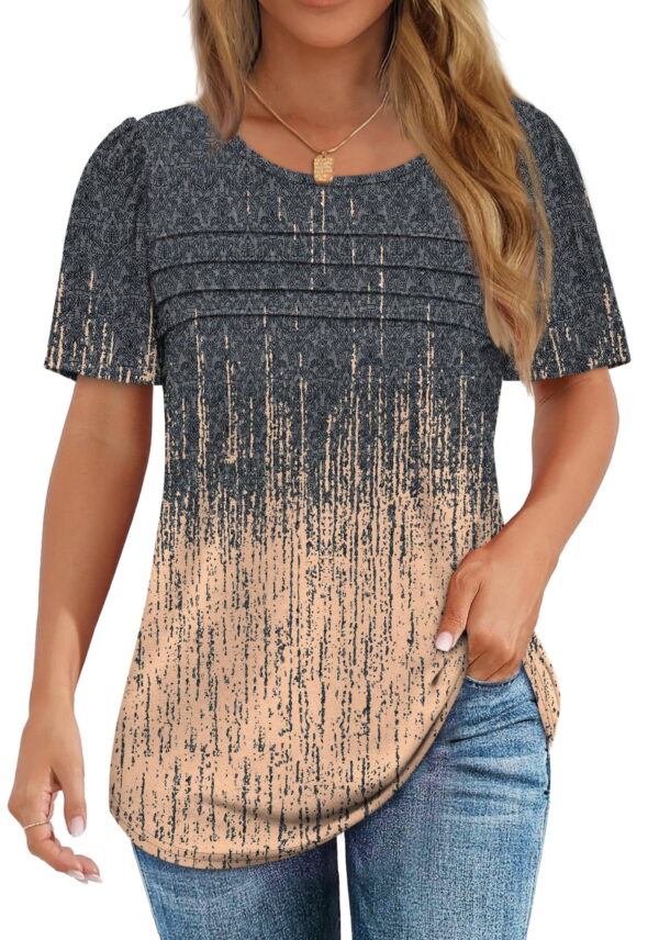 Fantaslook Women Blouses Dressy Casual Summer Short Sleeve Shirts Crew Neck Pleated Tunic Tops Fantaslook Women Blouses Dressy Casual Summer Short Sleeve Shirts Crew Neck Pleated Tunic Tops
