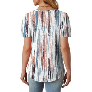 Fantaslook Women Blouses Dressy Casual Summer Short Sleeve Shirts Crew Neck Pleated Tunic Tops