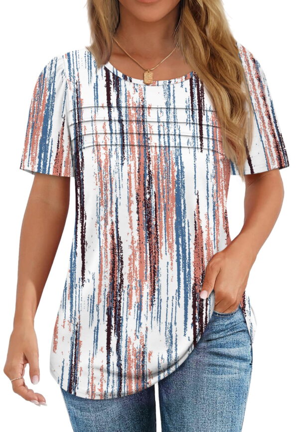 Fantaslook Women Blouses Dressy Casual Summer Short Sleeve Shirts Crew Neck Pleated Tunic Tops Fantaslook Women Blouses Dressy Casual Summer Short Sleeve Shirts Crew Neck Pleated Tunic Tops