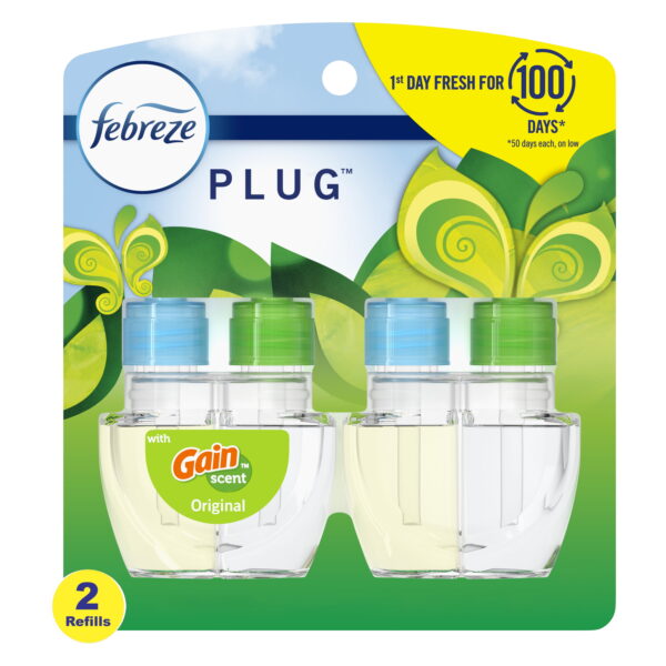 Febreze Plug In Air Freshener, Odor-Fighting Scented Oil Refill, Gain Scent, 2 Refills Febreze Plug In Air Freshener, Odor-Fighting Scented Oil Refill, Gain Scent, 2 Refills