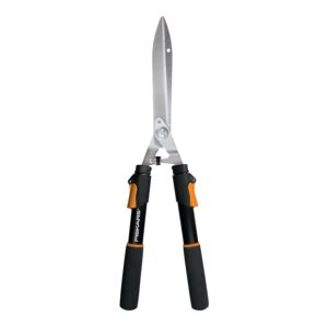 Fiskars Power-Lever Hedge Shears - 25"-33" Extendable Handle - Plant Cutting Scissors - Yard and Garden Tools - Orange/Black