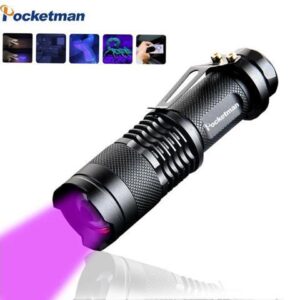 flashlight Mini LED Torch 395nm blacklight Wavelength Violet Light 9LED Flash Light Torch lantern Aluminum Lamp