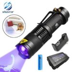 Flashlight Ultra Violet Light With Zoom Function Mini Black Light Pet Urine Stains Detector Scorpion Use AA/14500 battery