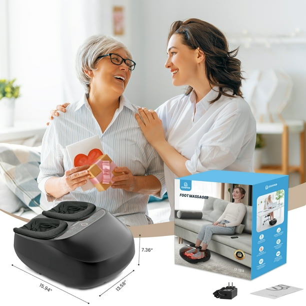 Foot Massager with Heat, Comfier Shiatsu Foot Massage Machine with Remote for Relax up to Size 13, Black, Father's Day Gifts