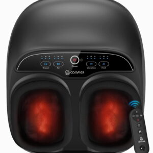 Foot Massager with Heat, Comfier Shiatsu Foot Massage Machine with Remote for Relax up to Size 13, Black, Father's Day Gifts