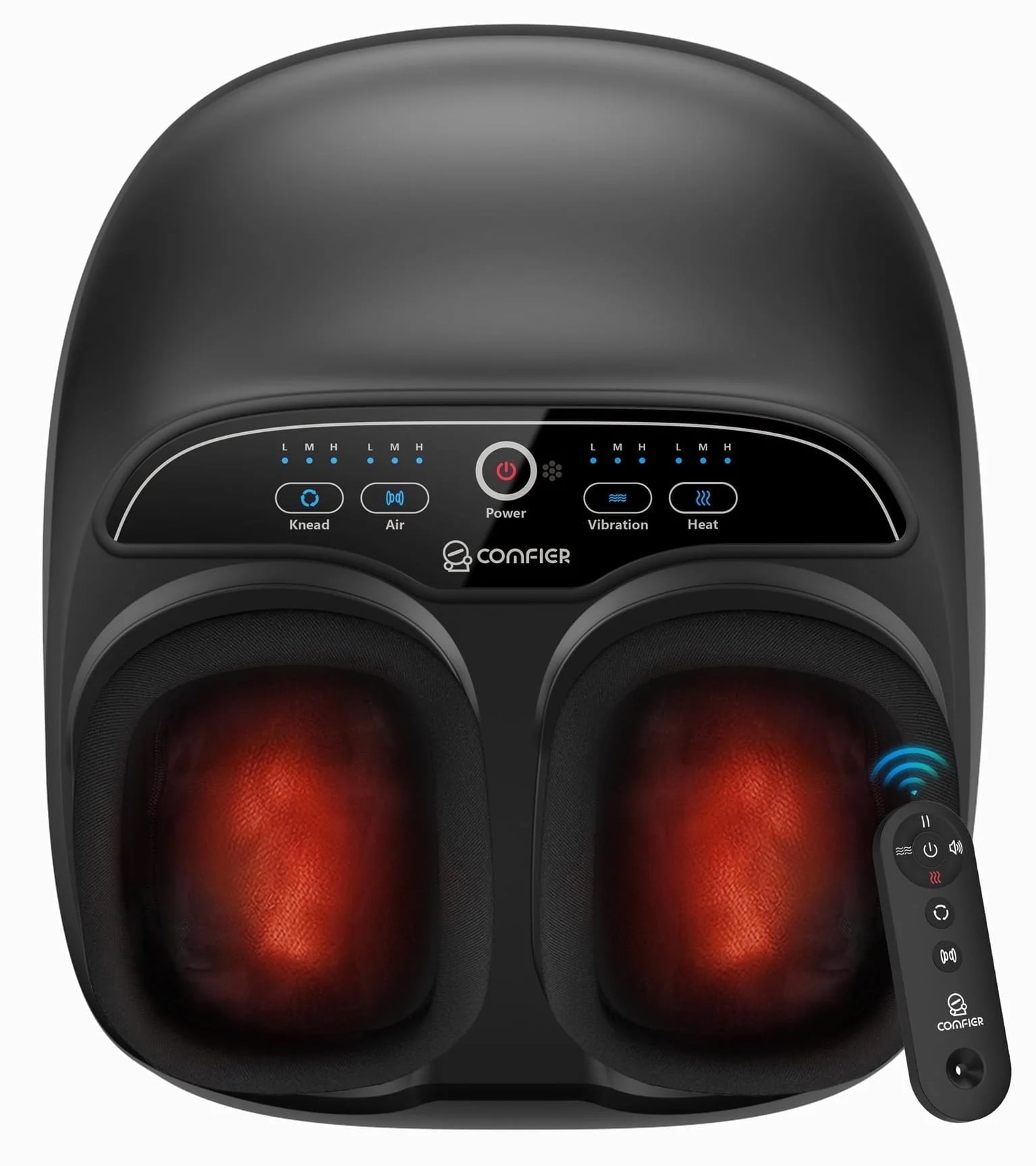 Foot Massager with Heat, Comfier Shiatsu Foot Massage Machine with Remote for Relax up to Size 13, Black, Father's Day Gifts